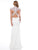 Colors Dress - 1676 Beaded High Neck Long Gown in White and Red