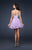 La Femme - Bejeweled Short Chiffon Party Dress 16813 in Purple and Silver
