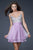 La Femme - Bejeweled Short Chiffon Party Dress 16813 in Purple and Silver