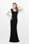 Primavera Couture - Statuesque Scalloped Sweetheart Illusion Sheath Gown 1681 in Black