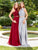 Clarisse - 3427 Two-Piece Lace Illusion A-Line Gown in Silver and Red