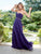 Clarisse - 3428 Strapless Pleated Surplice Chiffon Gown in Purple