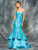 Colors Dress - 1689 Tiered Mermaid Mikado Gown in Blue
