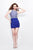 Primavera Couture - Stones and Sequins Ornate Cocktail Dress 1692 in Blue