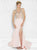 Colors Dress - 1692 Shimmering Lace Illusion Slit Dress in Pink