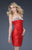 La Femme - Rhinestone-Crusted Sweetheart Sheath Cocktail Dress 16937 In Red