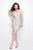Primavera Couture - Ornate High Neck Sheath Cocktail Dress 1693 in White