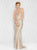 Colors Dress - 1693 Sparkling Sequined String Back Dress in Silver
