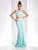 Clarisse - 3438 Two-Piece Crystal Ornate Sheath Gown in Green