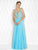 Colors Dress - 1694 Embellished V-neck A-line Dress in Blue