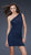 La Femme - 16959 Ruched Asymmetrical Short Sheath Dress in Blue