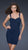 La Femme - Beaded and Gathered Sweetheart Sheath Dress 16966 In Blue
