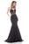 Colors Dress - 1669 Illusion High Halter Lattice Gown in Black