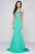 Colors Dress - 1669 Illusion High Halter Lattice Gown in Green