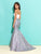 Madison James - Long Mermaid Dress with Jeweled Belt 17-244