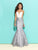 Madison James - Long Mermaid Dress with Jeweled Belt 17-244