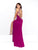 Madison James -  Long Jersey Dress with Beaded Neckline 17-267 in Purple