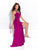 Madison James -  Long Jersey Dress with Beaded Neckline 17-267 in Purple