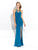 Madison James -  Long Jersey Dress with Beaded Neckline 17-267 in Blue