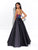 Madison James - Long Satin Ballgown with Floral Bodice 17-294