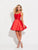 Madison James - 17-508 Beaded Scoop Neck A-Line Dress in Red