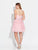 Madison James - 17-600 Laced Straight Across A-line Dress in Pink