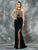 Colors Dress - 1700 Beaded Halter Neck Evening Gown in Black