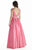 Jolene Collection - 17011L V-Neck Pleated Satin A-Line Gown In Pink