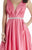 Jolene Collection - 17011L V-Neck Pleated Satin A-Line Gown In Pink