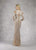 Janique - 17013  Glistening Stripes Long Sleeve Evening Gown In White and Neutral