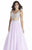 Jolene Collection - 17029 Jeweled Floral Illusion Gown In Purple