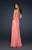 La Femme - Gorgeously Draped Sweetheart Empire A-Line Gown 17037 in Pink