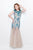 Primavera Couture - Intricately Ornate Cap Sleeve Bateau Tulle Trumpet Gown 1703 in Blue