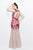 Primavera Couture - Intricately Ornate Cap Sleeve Bateau Tulle Trumpet Gown 1703 in Red