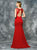 Colors Dress - 1703 Ornate Illusion Cut Out Jersey Dress in Red