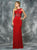 Colors Dress - 1703 Ornate Illusion Cut Out Jersey Dress in Red