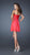 La Femme - Bedazzled and Ruched V-neck Empire Waist Chiffon A-line Dress 17042 In Pink