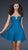 La Femme - Bedazzled and Ruched V-neck Empire Waist Chiffon A-line Dress 17042 In Green