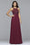 s7989 Long chiffon dress with bead detailing