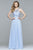 s7989 Long chiffon dress with bead detailing