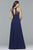 s7989 Long chiffon dress with bead detailing