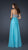 La Femme - Crystal Stone Embellished Empire Waist Full Length Gown 17058 In Blue and Silver