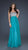 La Femme - Crystal Stone Embellished Empire Waist Full Length Gown 17058 In Blue and Silver
