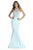 Jolene Collection - 17059 Beaded Halter Mermaid Gown In Blue