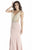 Jolene Collection - 17060 Plunging V Neck Cut Out Trumpet Gown In Pink and Neutral