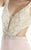 Jolene Collection - 17060 Plunging V Neck Cut Out Trumpet Gown In Pink and Neutral