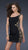La Femme - One-Shoulder with Floral Pattern Cocktail Dress 17065 In Black and Gold