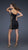 La Femme - 17065 One-Shoulder with Floral Pattern Cocktail Dress in Black and Gold