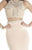Jolene Collection - 17065 Beaded Two Piece Sheath Long Gown In Neutral