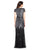 Adrianna Papell - V-Neckline Sequined Mesh Long Dress 62868950 in Gray